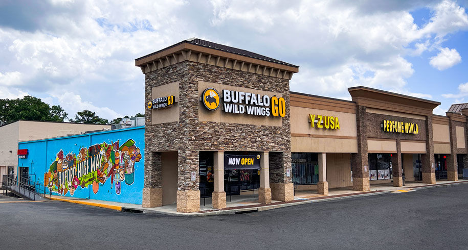 Buffalo Wild Wings GO opens at Halpern's Pinetree Plaza shopping center on Buford Highway in Doraville